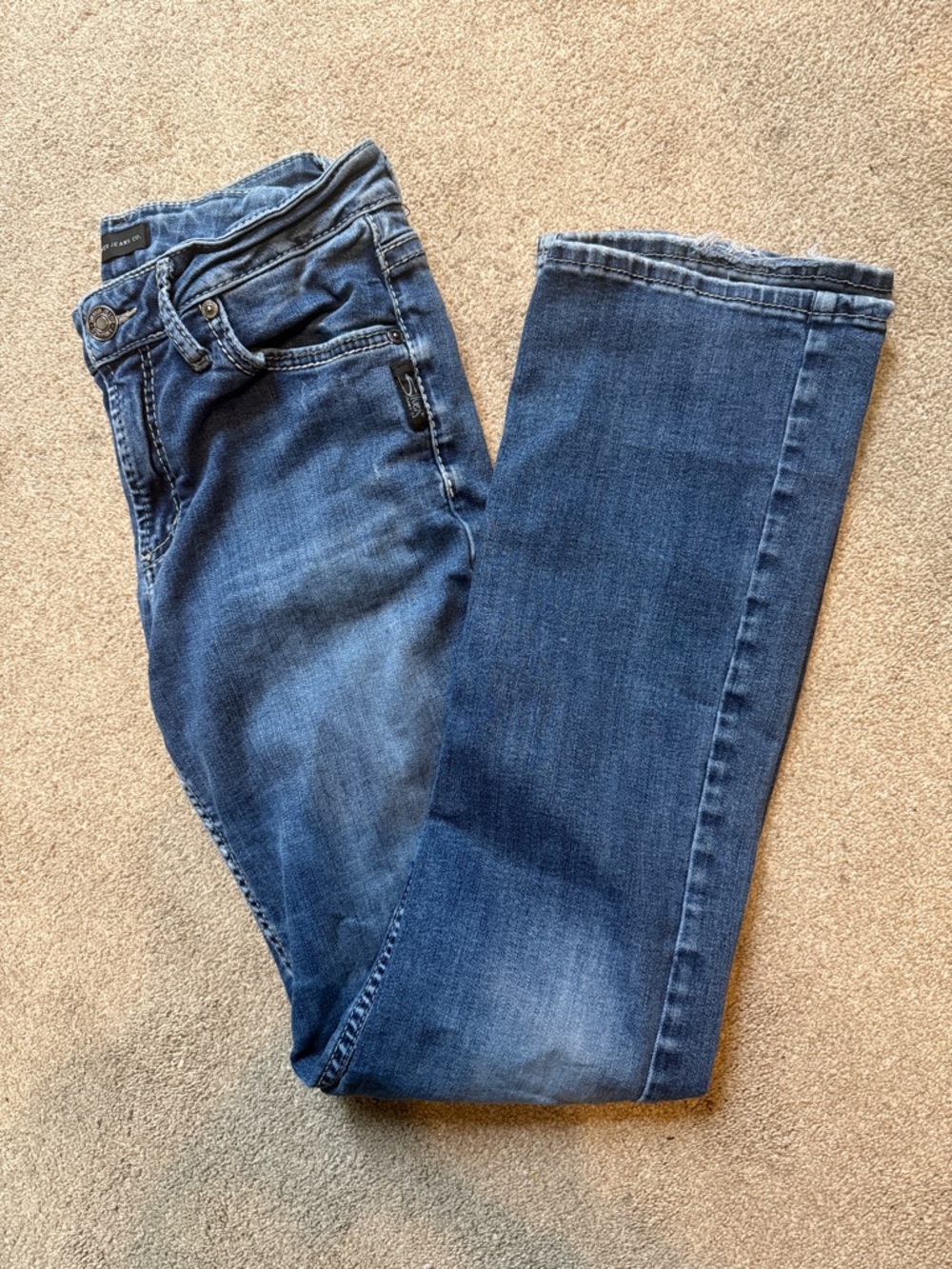 Silver Jeans Straight Leg Women's Dark Blue Denim Avery Slim Boot 30X33